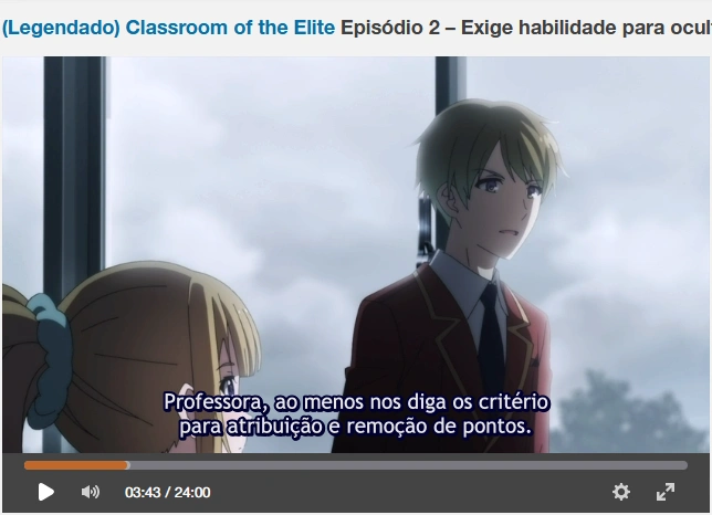 Classroom of the Elite - Episódio 1 (Legendado) 